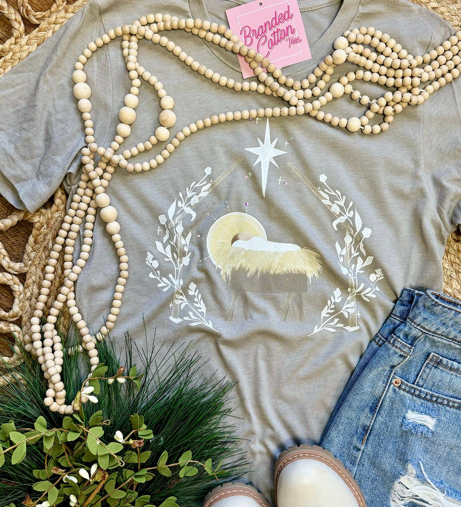 Branded Cotton - Wholesale Screen Printed T-Shirt - Women's - Nativity0