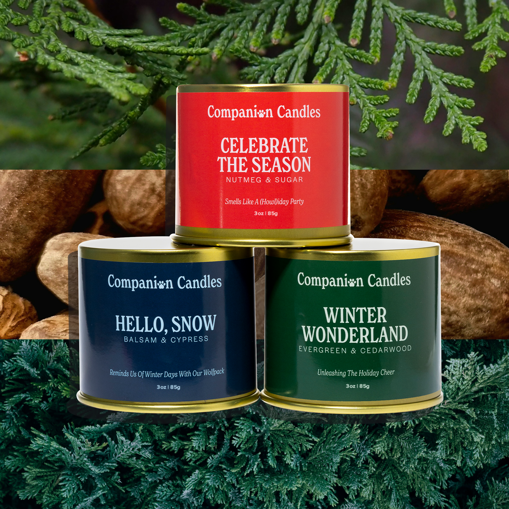 Companion Candles – Engroshandel Rejsestearinlys – Mini Vinterpakke1