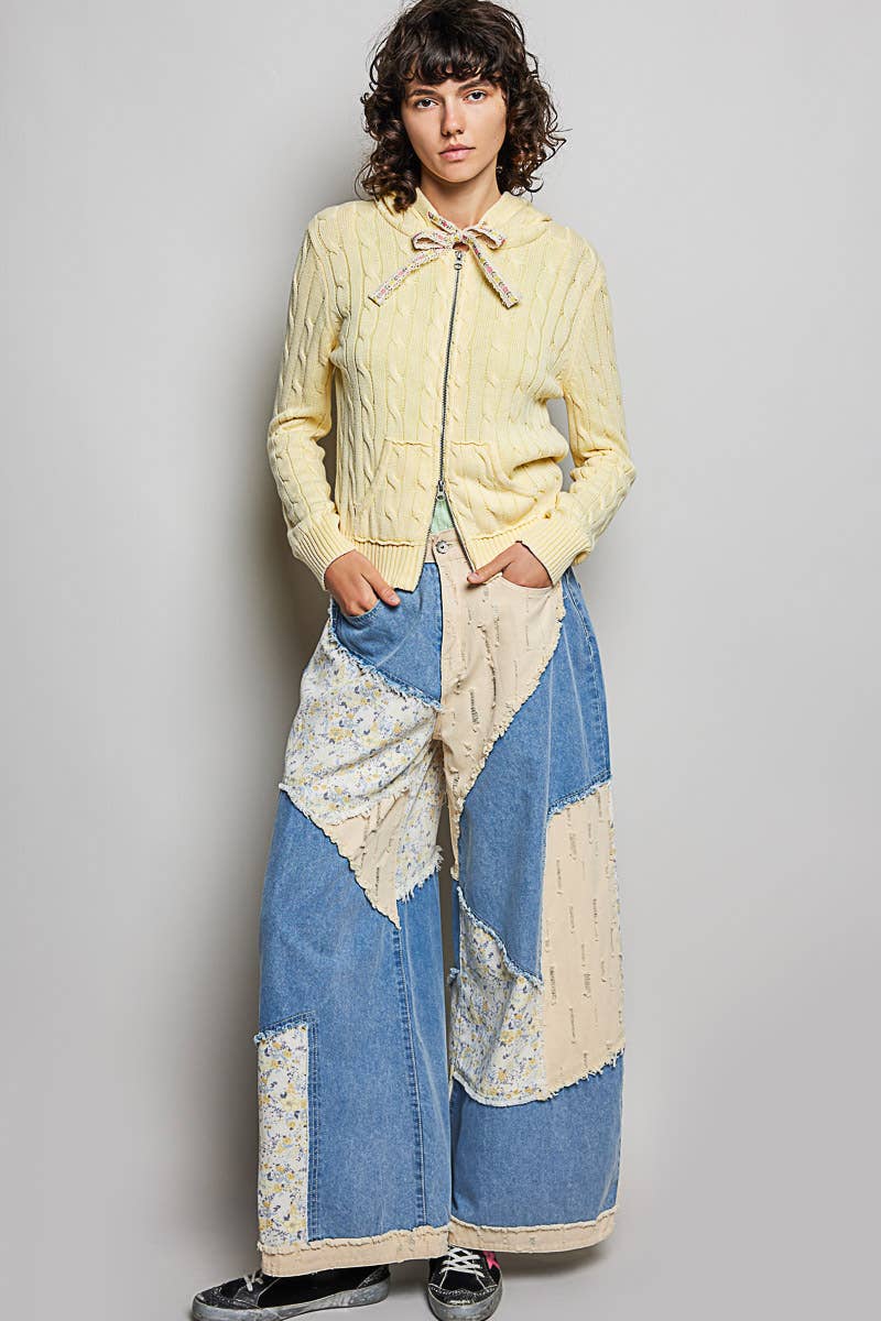 Pol Clothing - Wholesale Hoodie - Women's - Full Sleeve Solid Acrylic Sweater Hoodie Zip Up Knit Top40