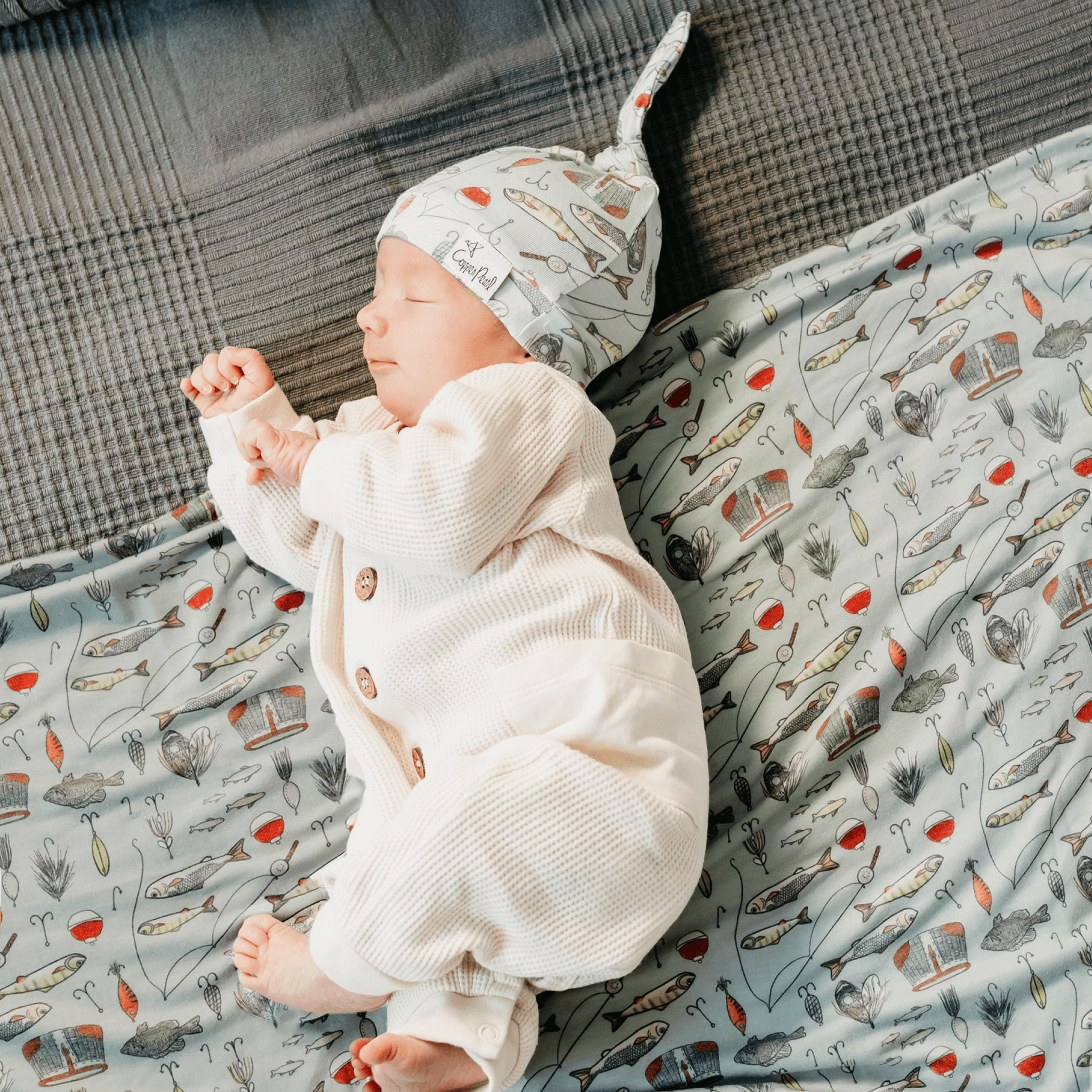 Copper Pearl - Wholesale Swaddle - Baby - Knit Swaddle Blanket - Trout3