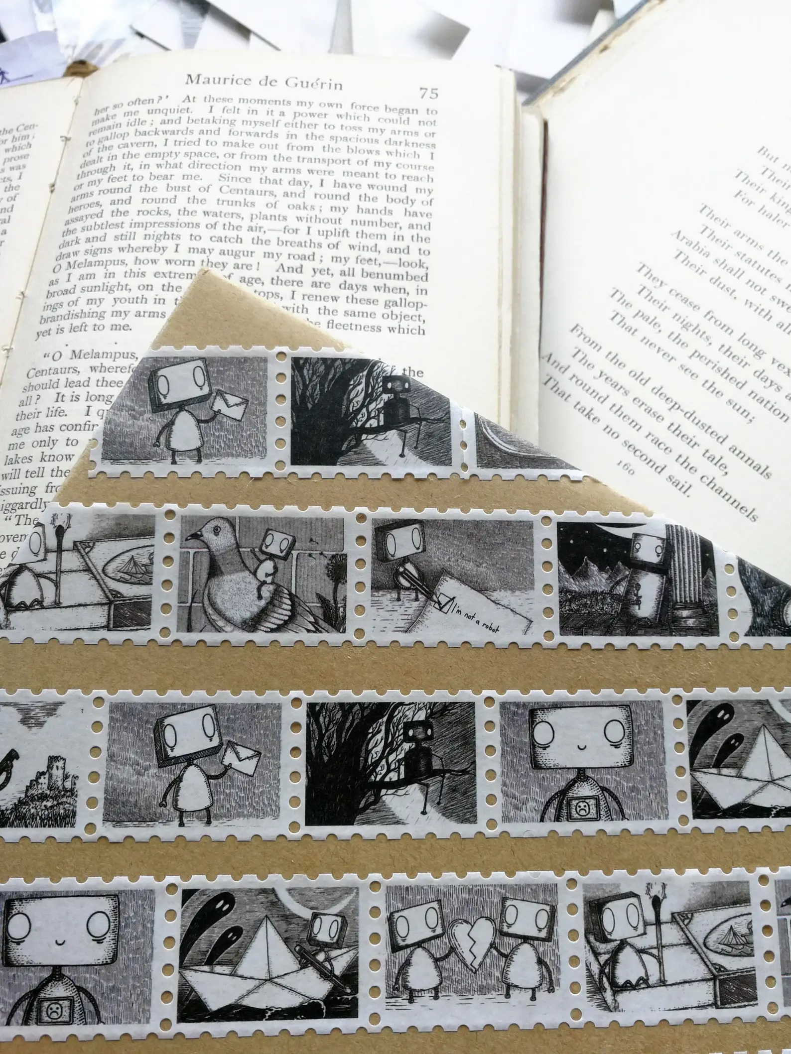 Jon Turner Illustration - Vente Rubans adhésifs Washi - Ruban adhésif Washi Robot Stamps, format paysage5