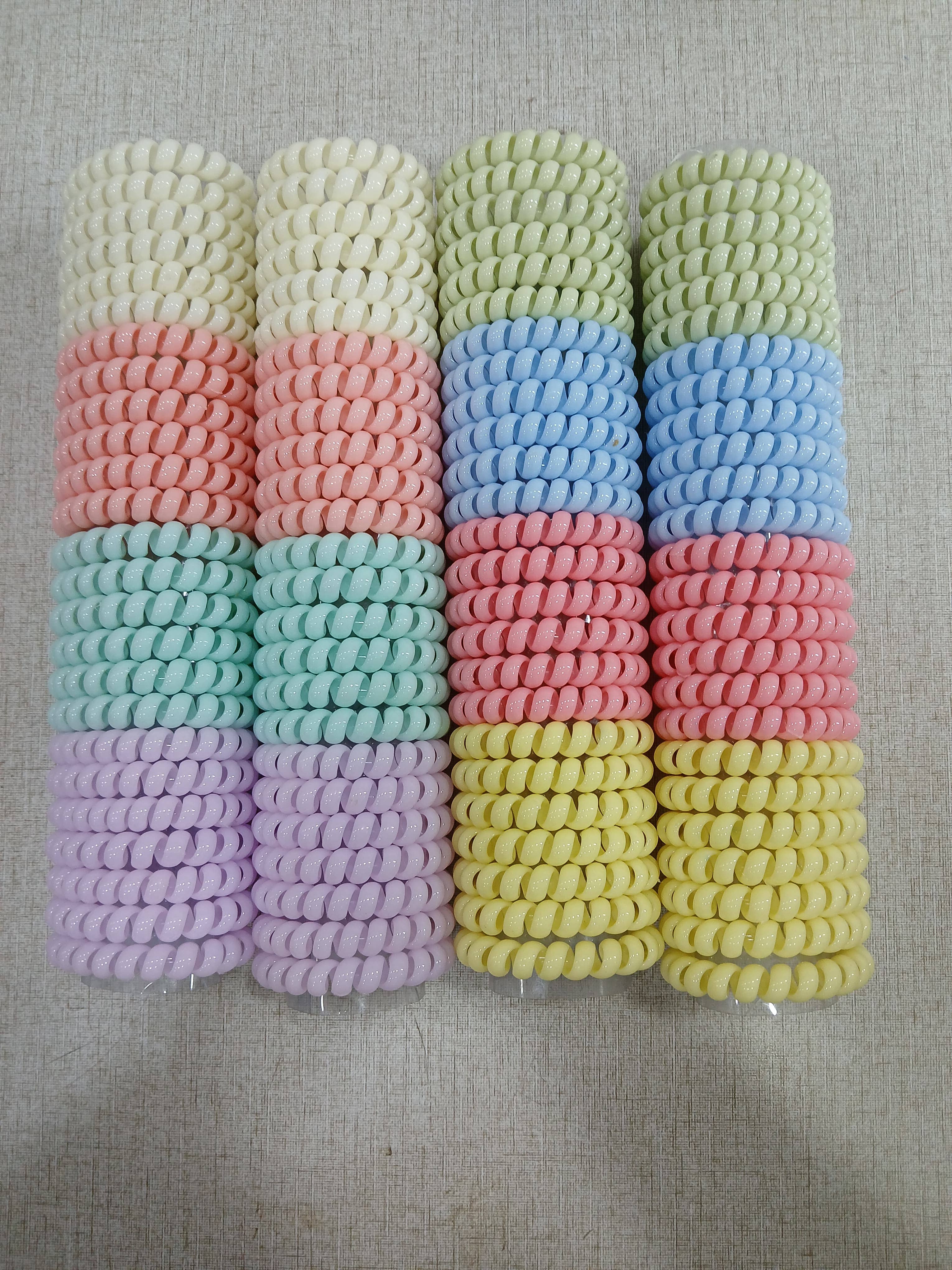 The Blissful – wholesale Hair tie – Colorful Spiral Hair Rubber Bands  – Pack of 100 Pieces0