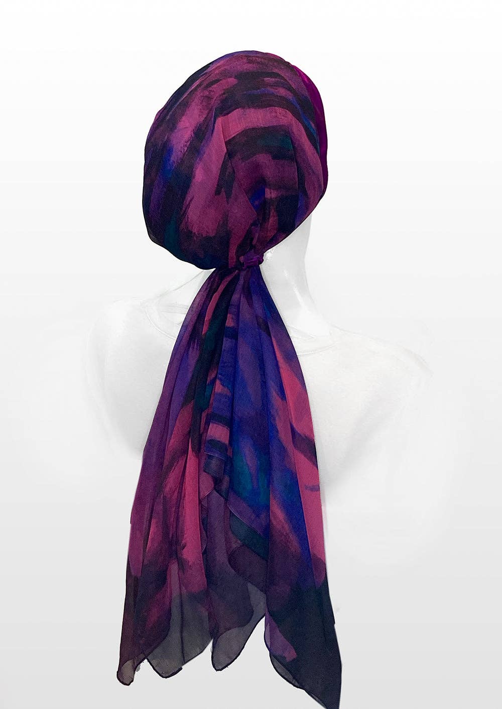 LuxCare Clothing - Wholesale Head Scarf - Women's - Fine Art Headscarf ~Boysenberry5
