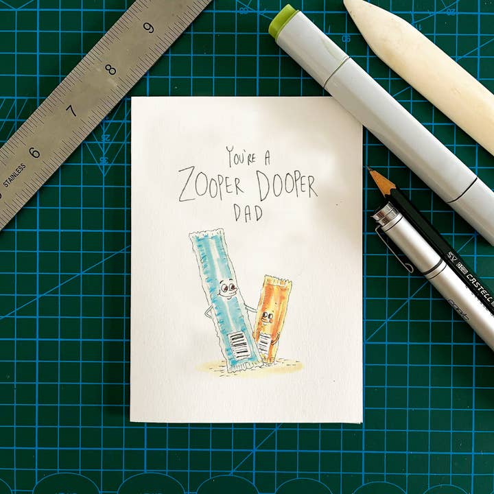 Well Drawn - Vendita all'ingrosso Biglietti per la Festa del Papà - Sei un papà di Zooper Dooper