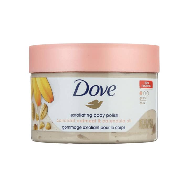 First Choice Buying – wholesale Kroppsskrubb/Exfoliant – Dove Exfoliating Body Polish, Kolloidalt Havremjöl och Ringblomsolja, 10,5 oz