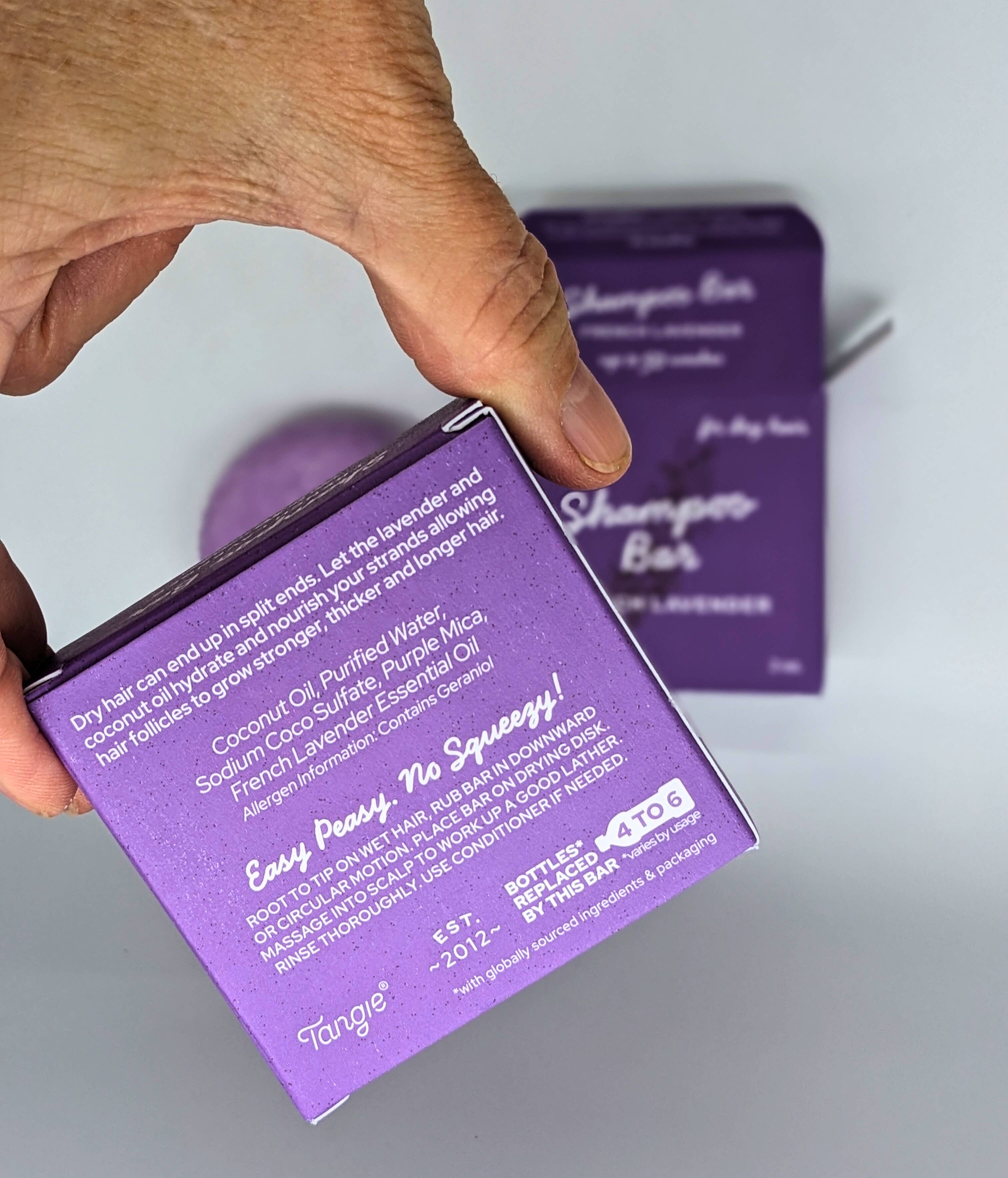 Tangie LLC - Wholesale Shampoo Puck/Solid Shampoo - Tangie Lavender Shampoo Bar – Packaged, Plastic-Free & Vegan1