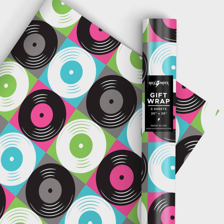 Rock'N Paper - Wholesale Wrapping Paper Roll - For The Record Wrapping Paper1