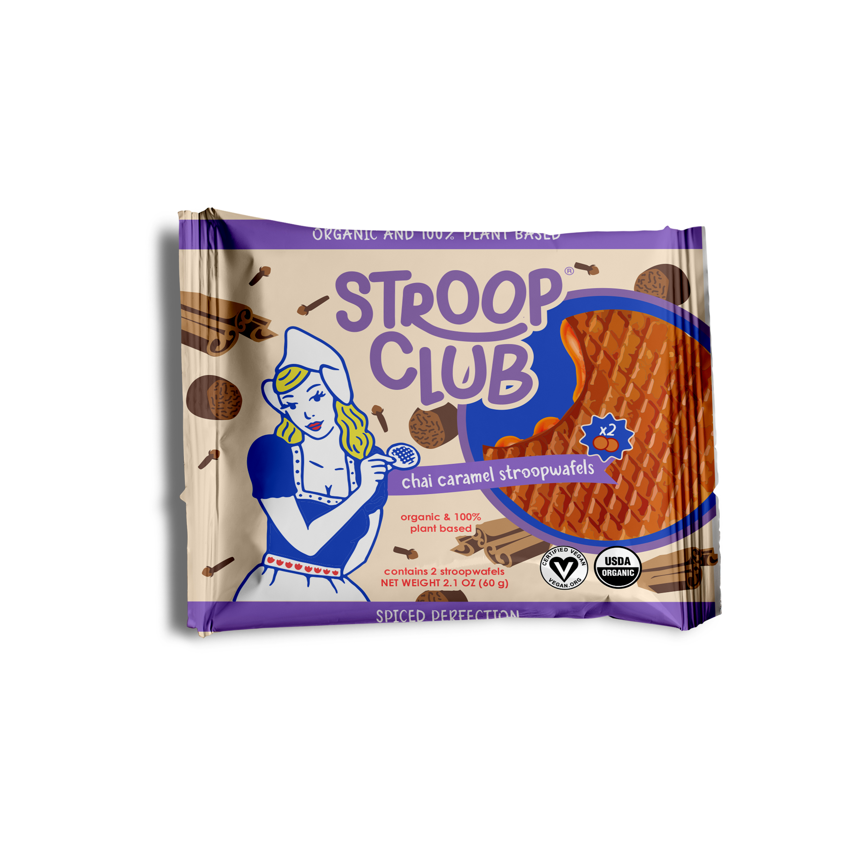 Stroop Club - Wholesale Cookie - Chai Caramel Organic and Plant-Based Stroopwafel 2-pack1