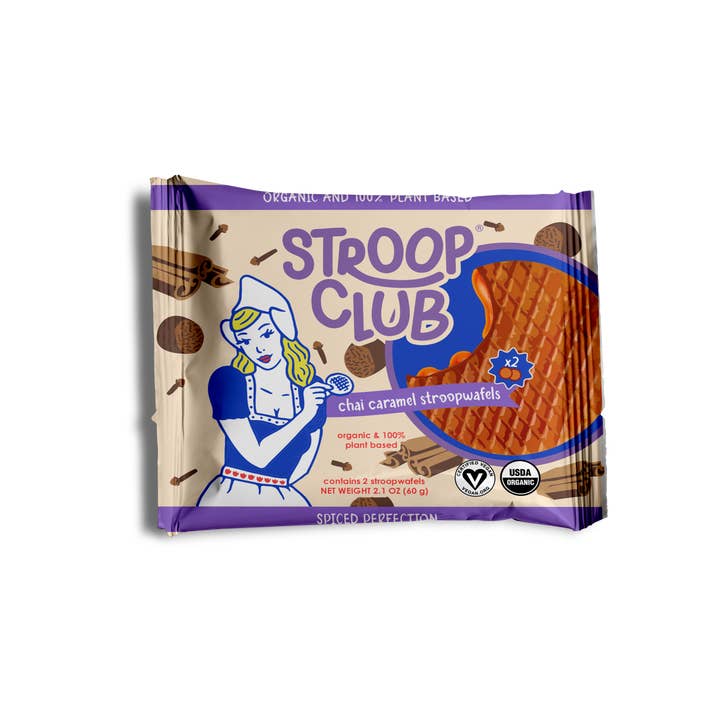 Stroop Club - Wholesale Cookie - Chai Caramel Organic and Plant-Based Stroopwafel 2-pack1