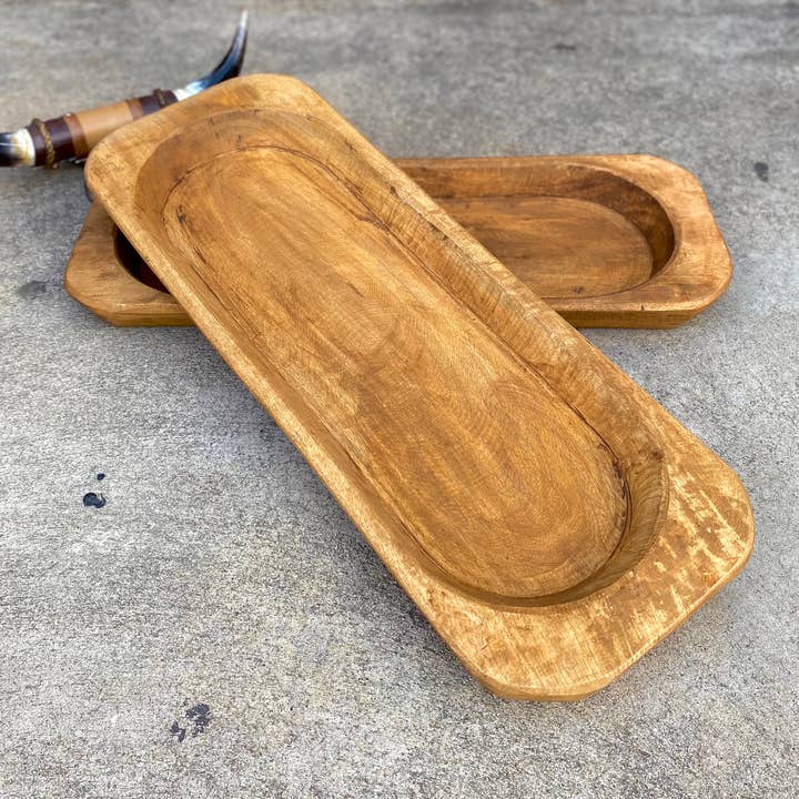 Western Linens - Wholesale Decorative Plate/Dish/Bowl - Large Dough Handcrafted Wood Bowls