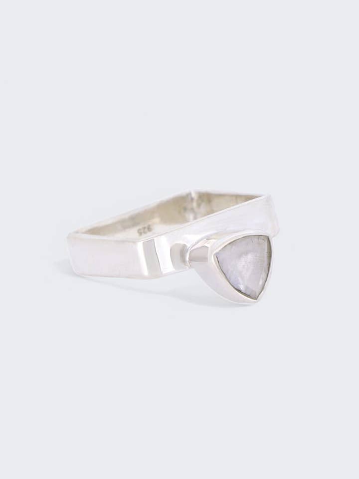 Serenity Engraved Moonstone Square Ring for wholesale by Culture Spot