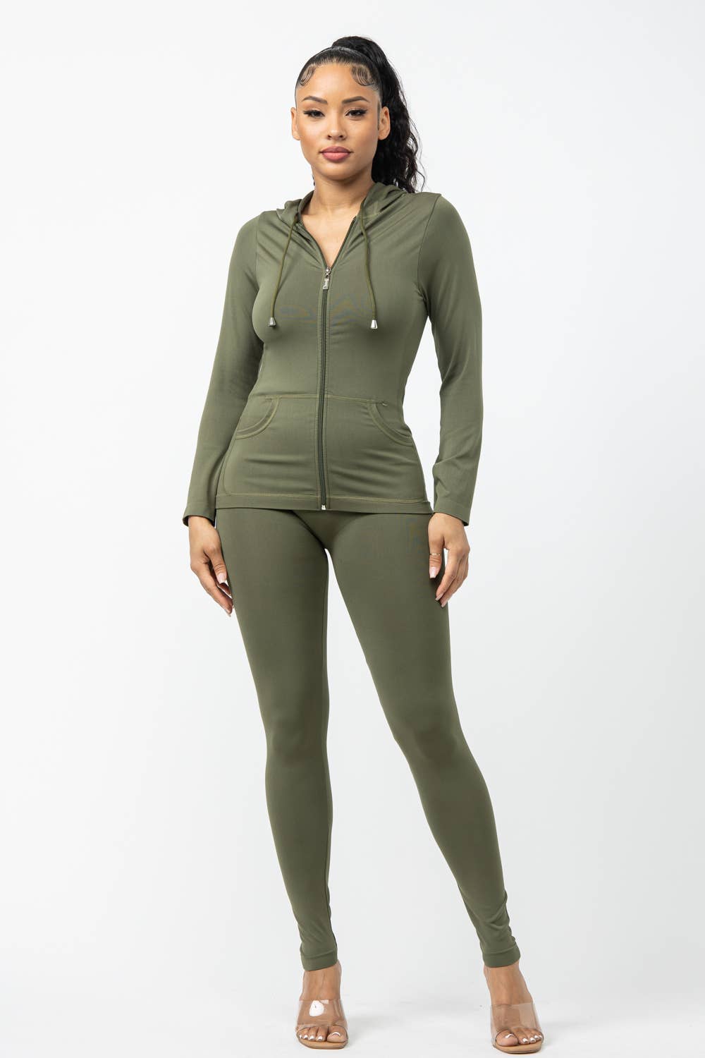 Julia by LoveJ - Wholesale Lounge Set - Women's - Seamless Zip Up Hoodie And Leggings Set23