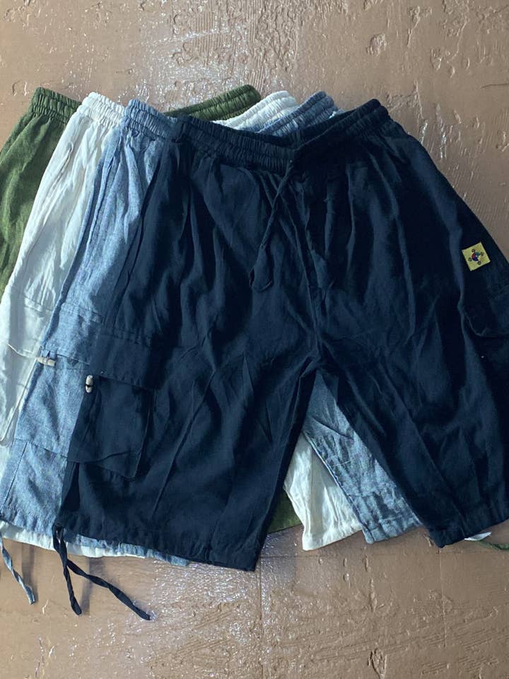 Cotton Cargo Pocket Shorts – Prepack of 4 Colors – Solid for wholesale by Katmandu Trading Co.