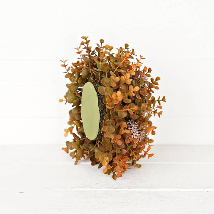 Impressive Enterprises, Inc. - Wholesale Artificial Flowers - 530106- Half Sphere-12inDx6inH-Fall Mix Seeded Eucalyptus-6