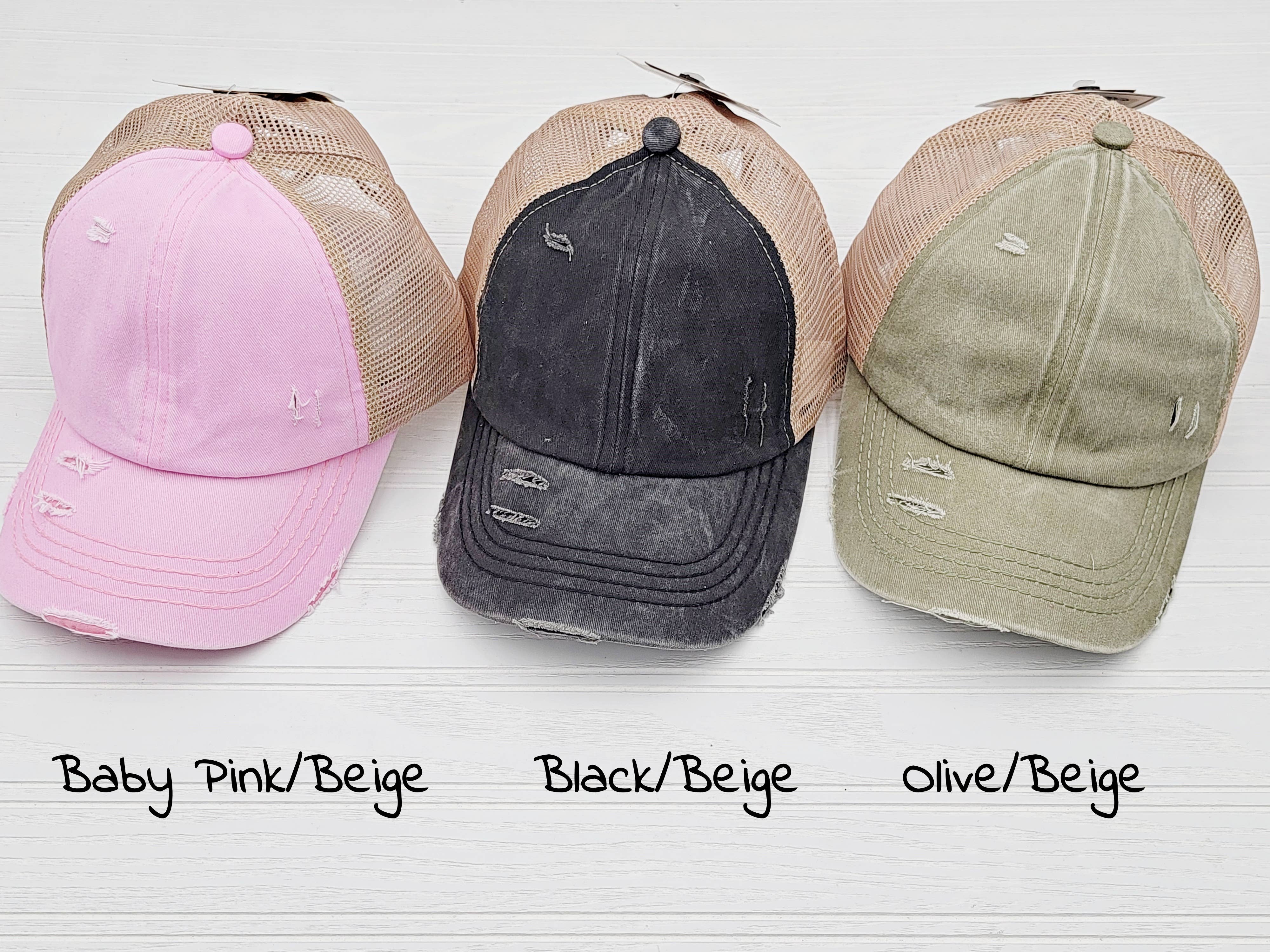 Treasure Bank - Wholesale Ponytail Cap - Women's - C.C Washed Denim, Mesh Back  with Crossed Band for Ponytail0