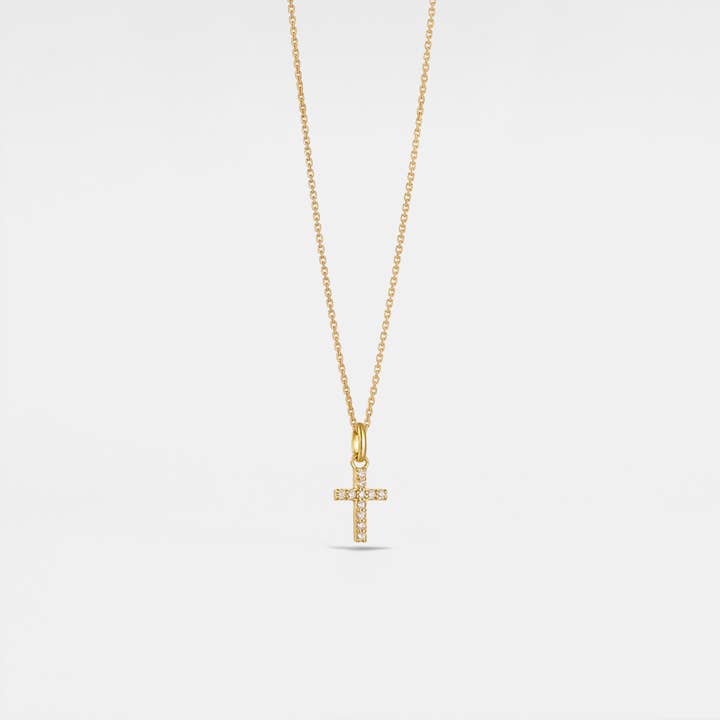 Dainty Cross Charm Pendant Necklace in 925 Sterling Silver for wholesale by Perimade & Co. LLC
