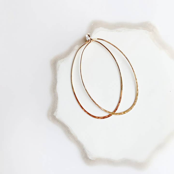 Rose and Della - Wholesale Dangle Earrings - Brass Oval Hoop Earrings