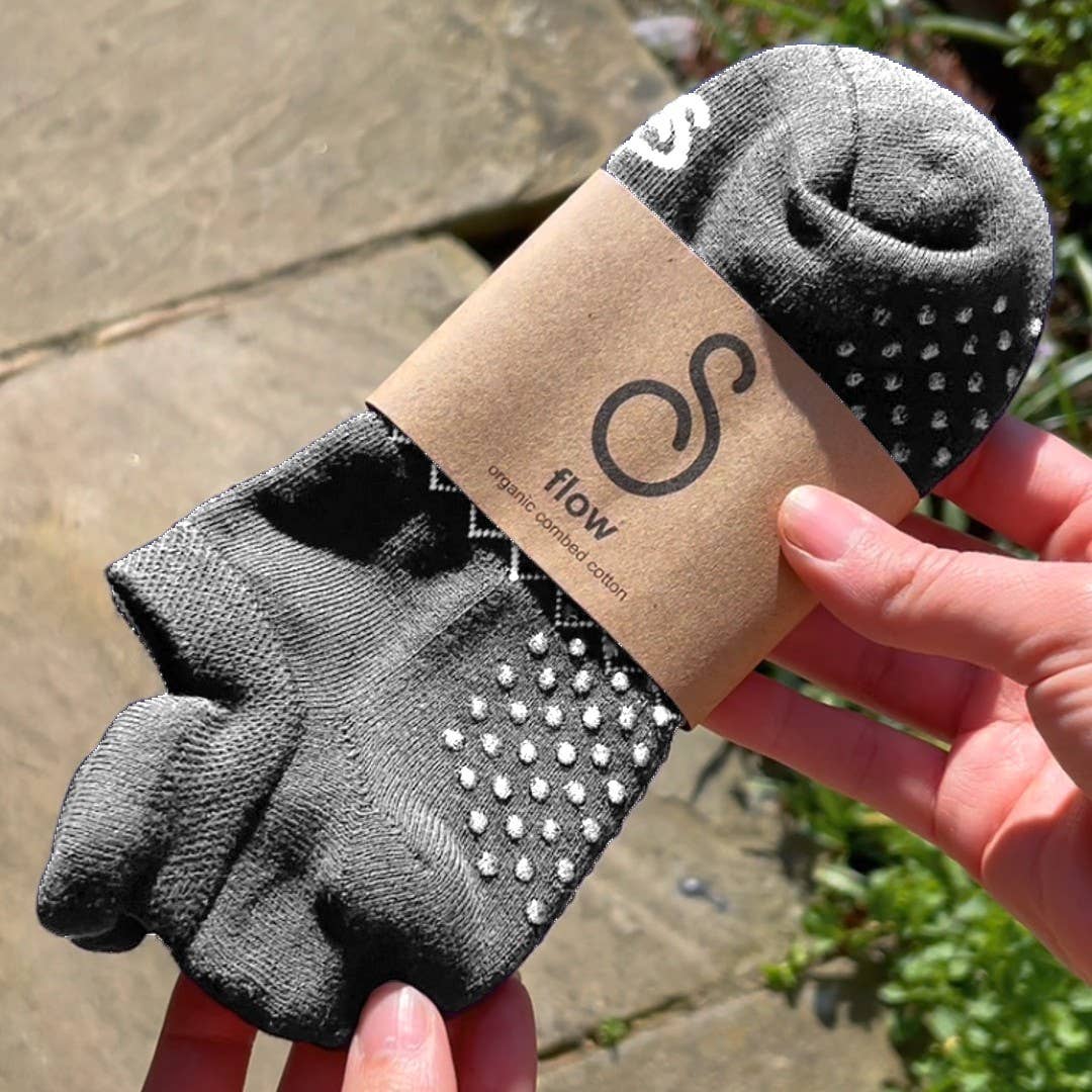 Pilates Grip Socks (Ankle) by hipSwan | Organic Cotton Grey for wholesale on Faire1
