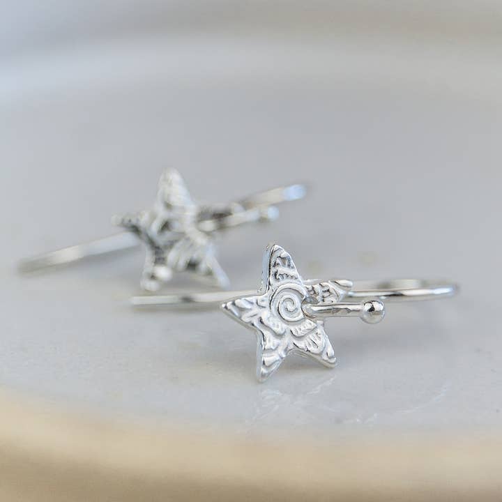 Lucy Kemp Jewellery – wholesale Hoop earrings – Sterling Silver Mini Textured Earrings3