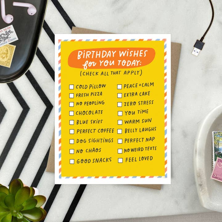 Barone and Co. - Wholesale Birthday Card - Birthday Checklist Birthday Card1