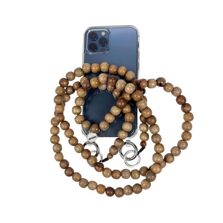 Escapulario - Wholesale Keychain Bracelet - Brown-natural dark mobile phone necklace