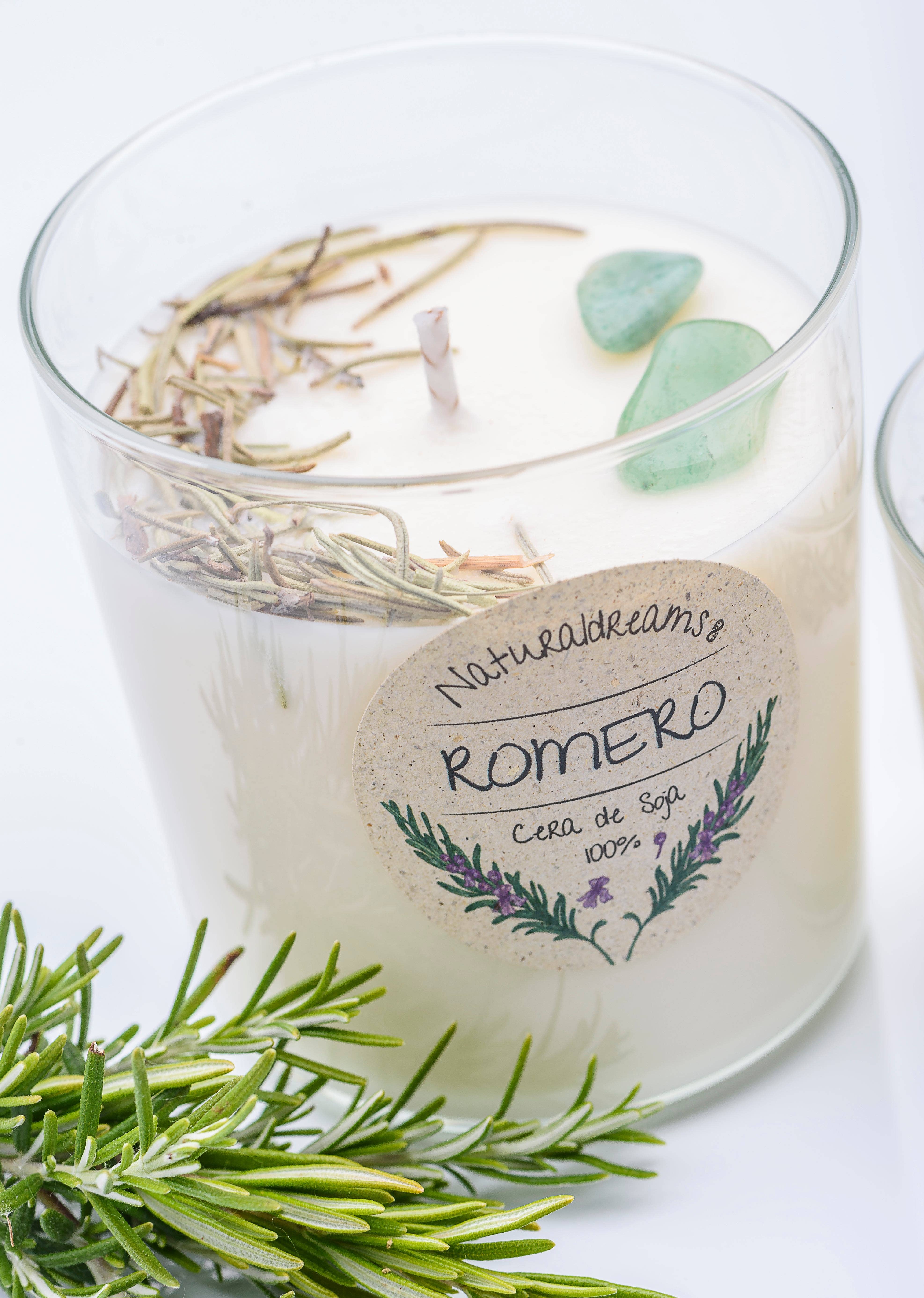 Naturaldreams8 - Vente Bougie en bocal - Bougie à la cire de soja au romarin2