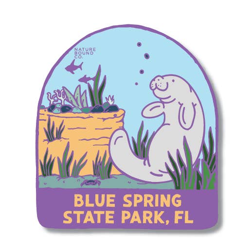 "Primavera Roxa" Autocolante de Peixe-boi | Edição do Parque Estadual da Flórida por atacado de Nature Bound Co