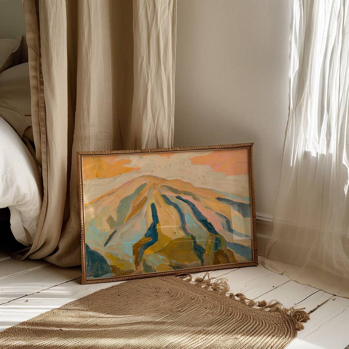 El Baker Art - Wholesale Art Print - Neutral Abstract Mountain Landscape Wall Art Print2