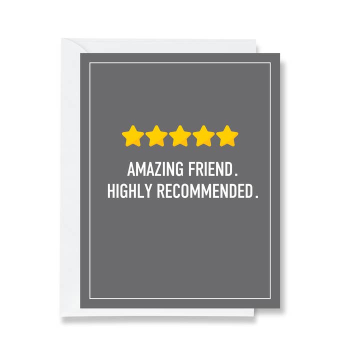 Carte de vœux pour un ami 5 étoiles pour la vente par Ink & Attitude Stationery Company LLC