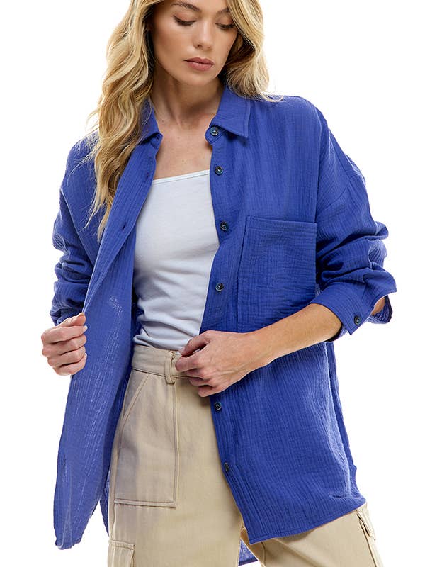 OVERSIZE-HEMD AUS BAUMWOLL-GAZE für den Großhandel von ACOA COLLECTION