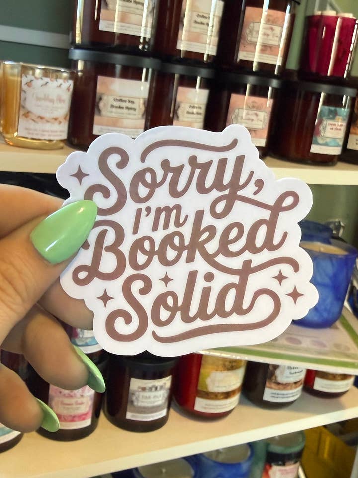 Désolé, je suis complet Sticker pour la vente par Scents, Stories, and Surprises