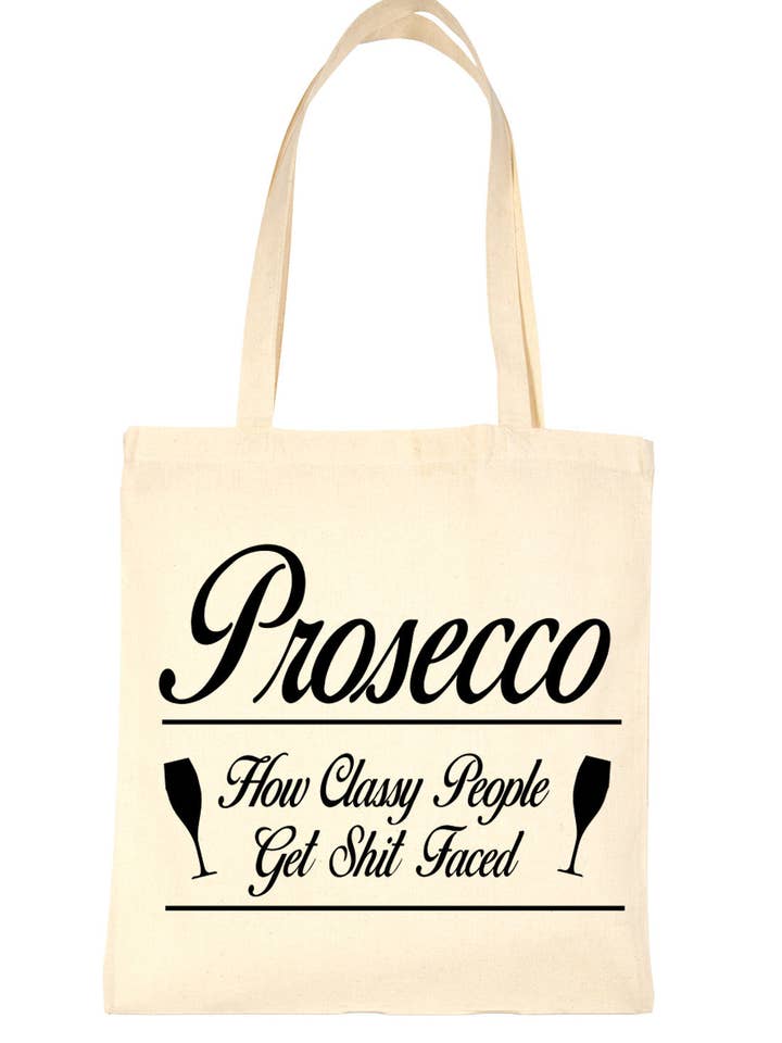 Prosecco Classy People Drunk Party, divertente borsa per la spesa a vita per la vendita all'ingrosso da parte di Print4U