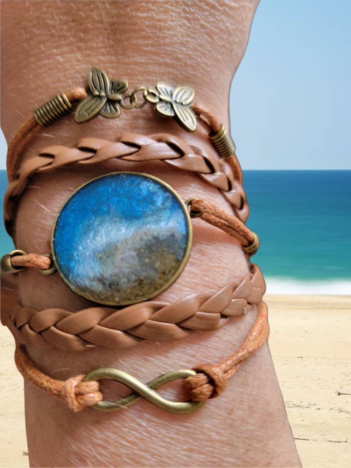 Pulseiras de punho de praia de areia e oceano por atacado de Ciao Bella Jewelry Inc