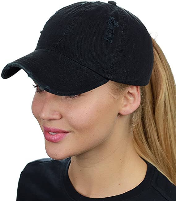 Treasure Bank - Wholesale Ponytail Cap - Women's - PONYFLO Distressed Cotton Ponytail Cap13