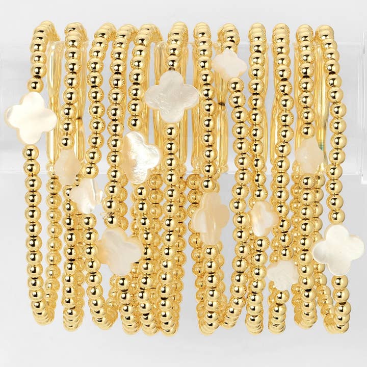 4mm Bracelet With Shell Quatrefoil Accents for wholesale by Splendid Iris