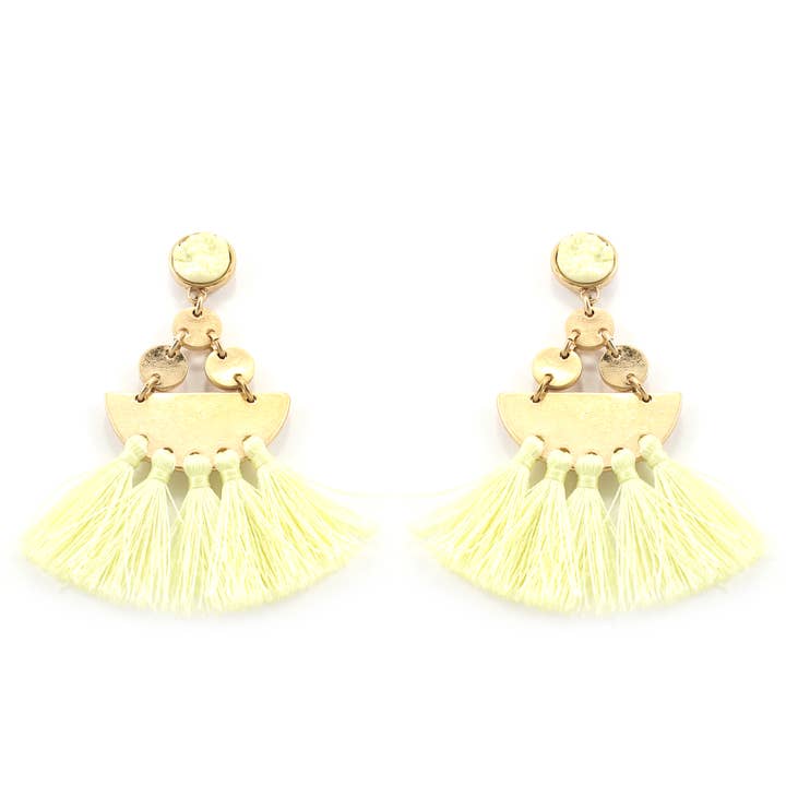 Øreringe - Butter Round Druzy Kvast for engroshandel hos Flirt Jewelry