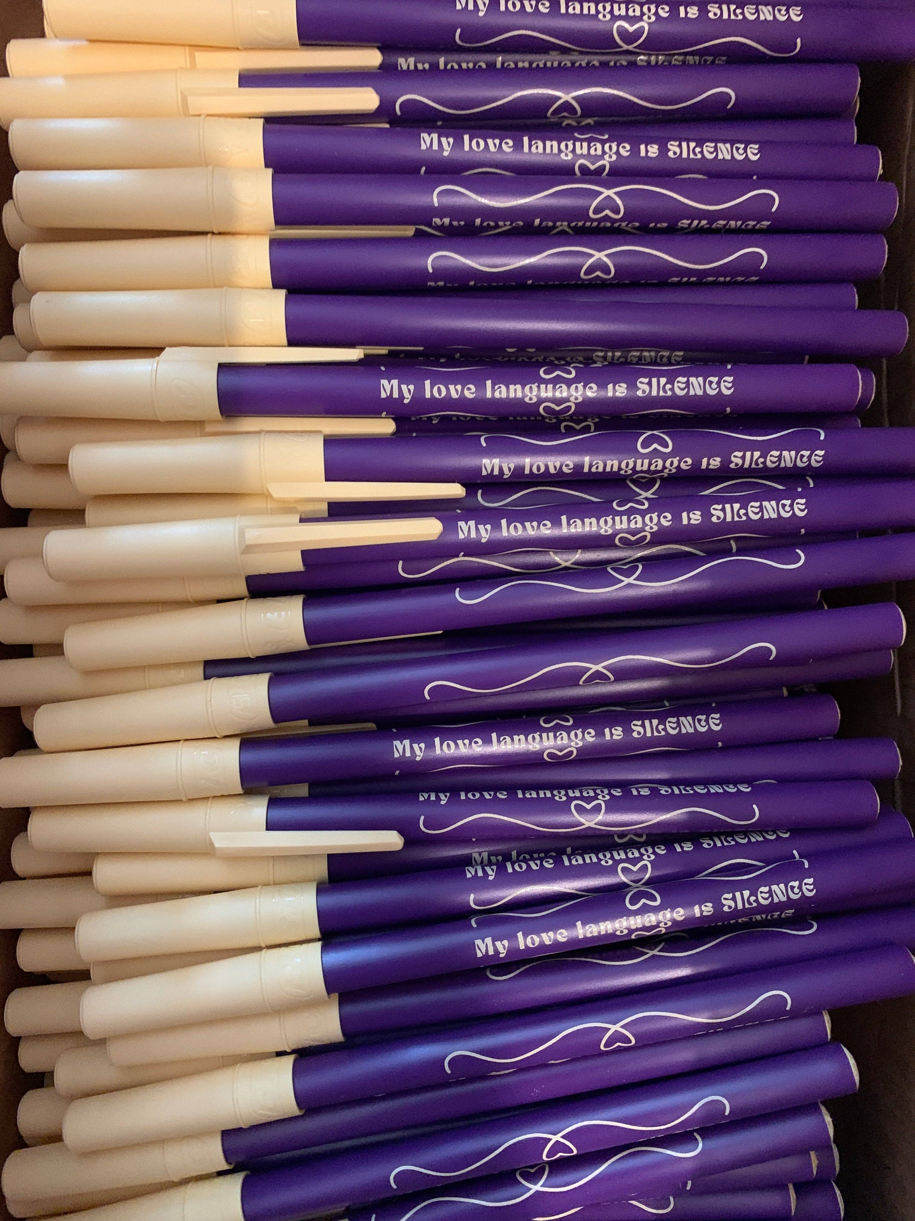 GetBullish - Wholesale Pen - Mijn liefdestaal is Silence Balpen in violet | Gen Z1