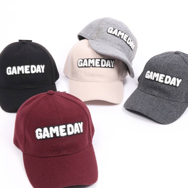 Chenille Game day Wool touch Baseball Cap for wholesale by David And Young