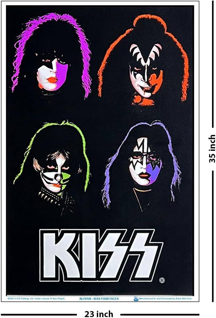 Scorpio Posters - Wholesale Poster - Kiss Four Faces Blacklight Poster - 23" x 35"2