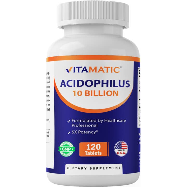 Vitamatic - Wholesale Oral Supplement/Vitamin - Vitamatic Acidophilus Probiotic 10 Billion CFU | 120 Tablets