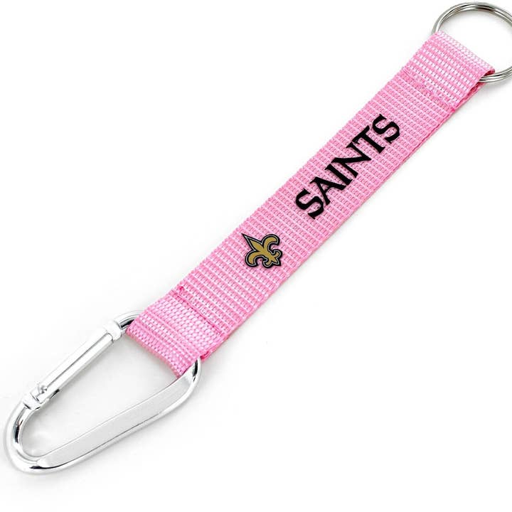 Porte-clés mousqueton NFL New Orleans Saints, rose pour la vente par Aminco USA