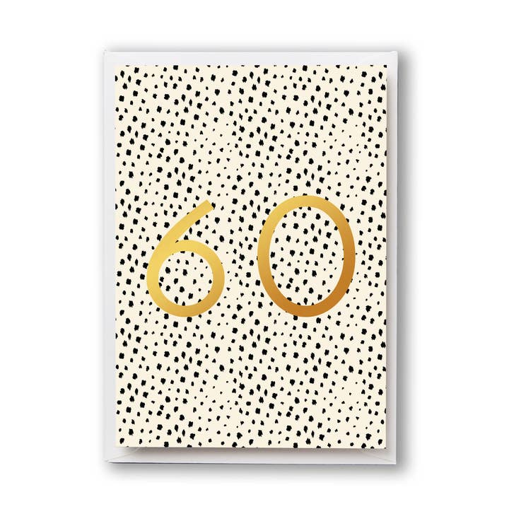 Cartão de 60º Aniversário Folha Dourada com padrão preto por atacado de Lucy says I do