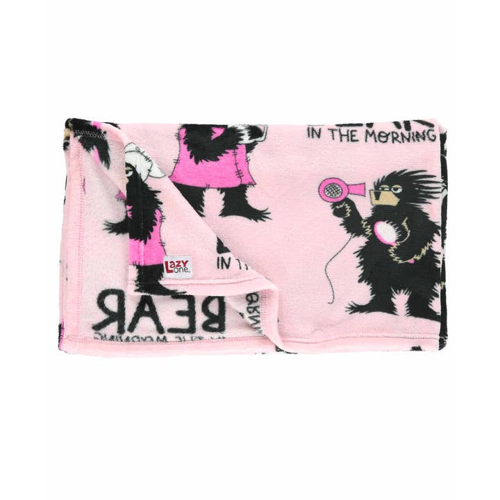 Lazy One - Wholesale Travel Blanket - Bear in AM Travel Blanket