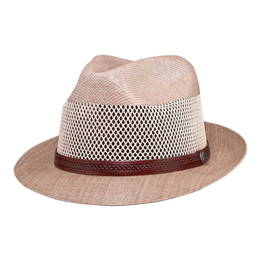 American Hat Makers – Chapéu de palha – Unissexo por atacado – Chapéu Fedora de Palha Trilby - Estilo Toscana3