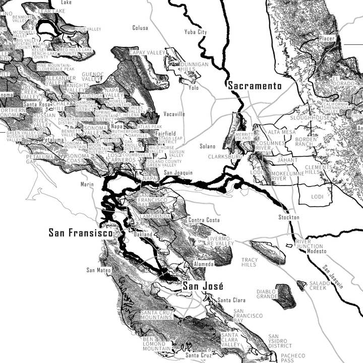Brushery - Wholesale Map - California wine map3
