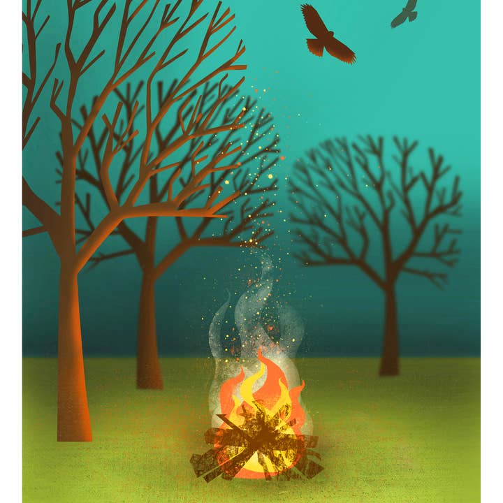 Fireside - Impresiones artísticas para venta al por mayor de Robot Candy