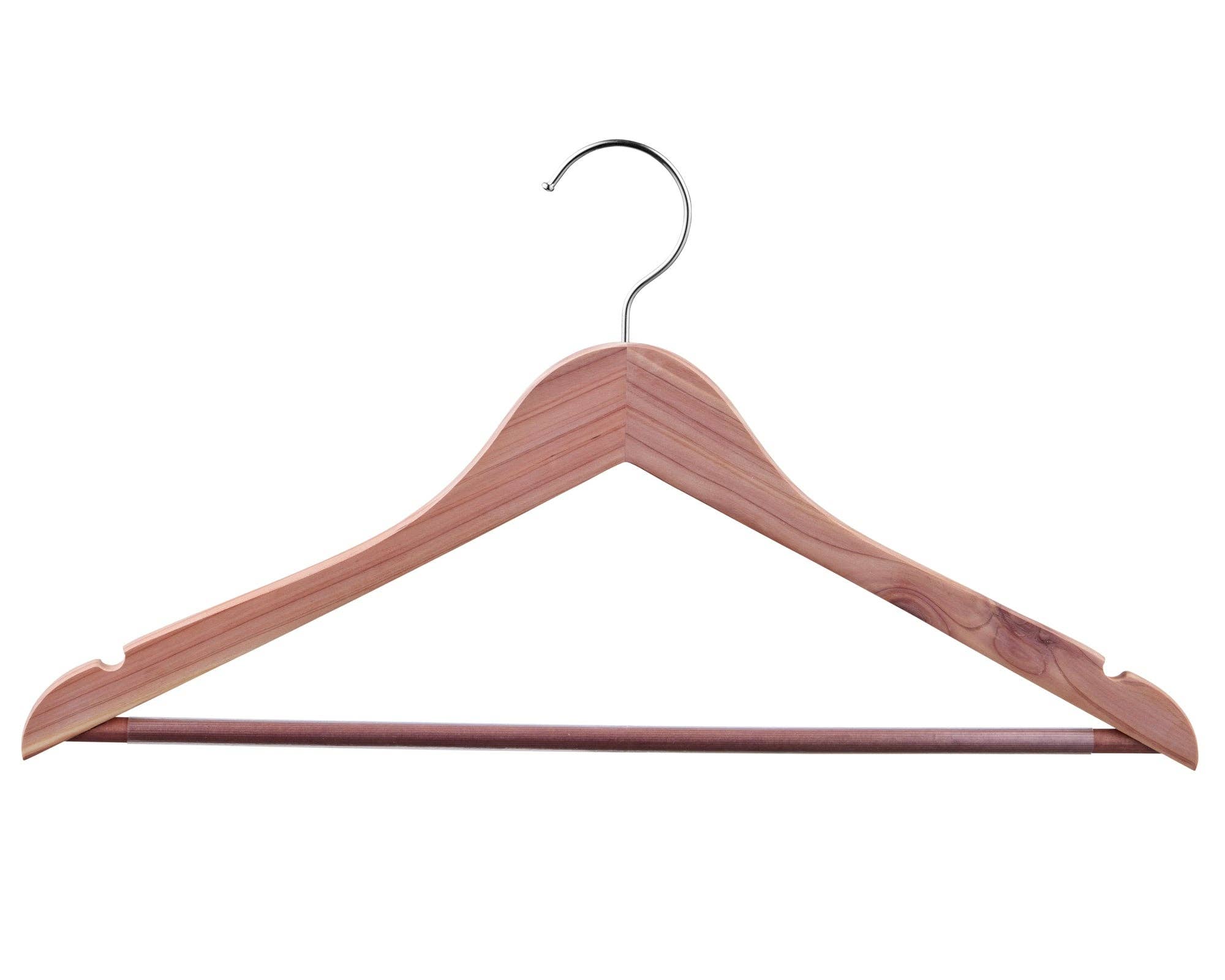 DEILSY - Wholesale Clothes hangers - Cedar Wood Light Brown Suit Hangers (4pcs Per Paper Sleeve) 9