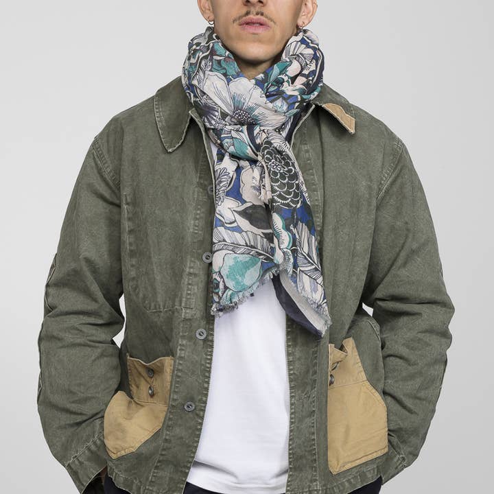 MONSIEUR CHARLI - Wholesale Scarf - Men's - GENZO cotton scarf3