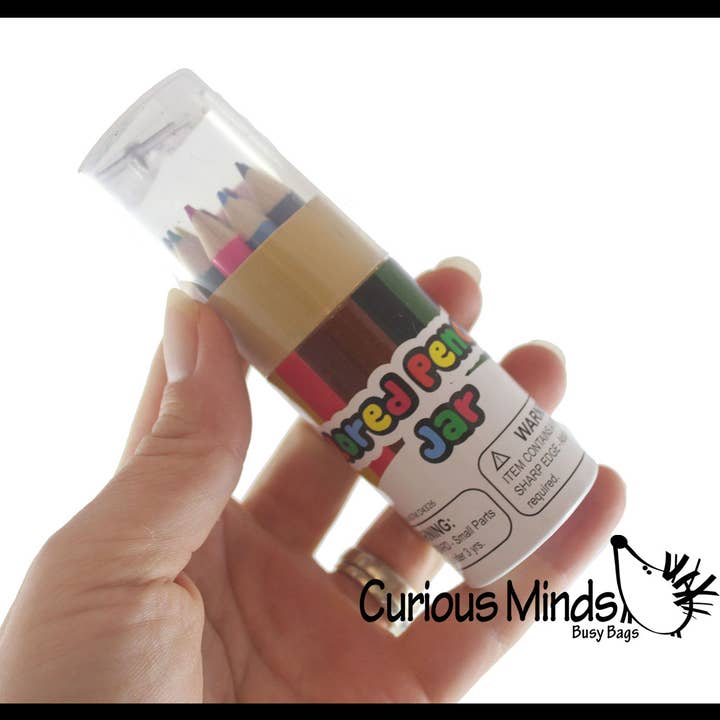 Curious Minds Toys - Wholesale Coloured pencil - 1 Sets Travel Size Colored Pencil Set - 12 Mini Pencils