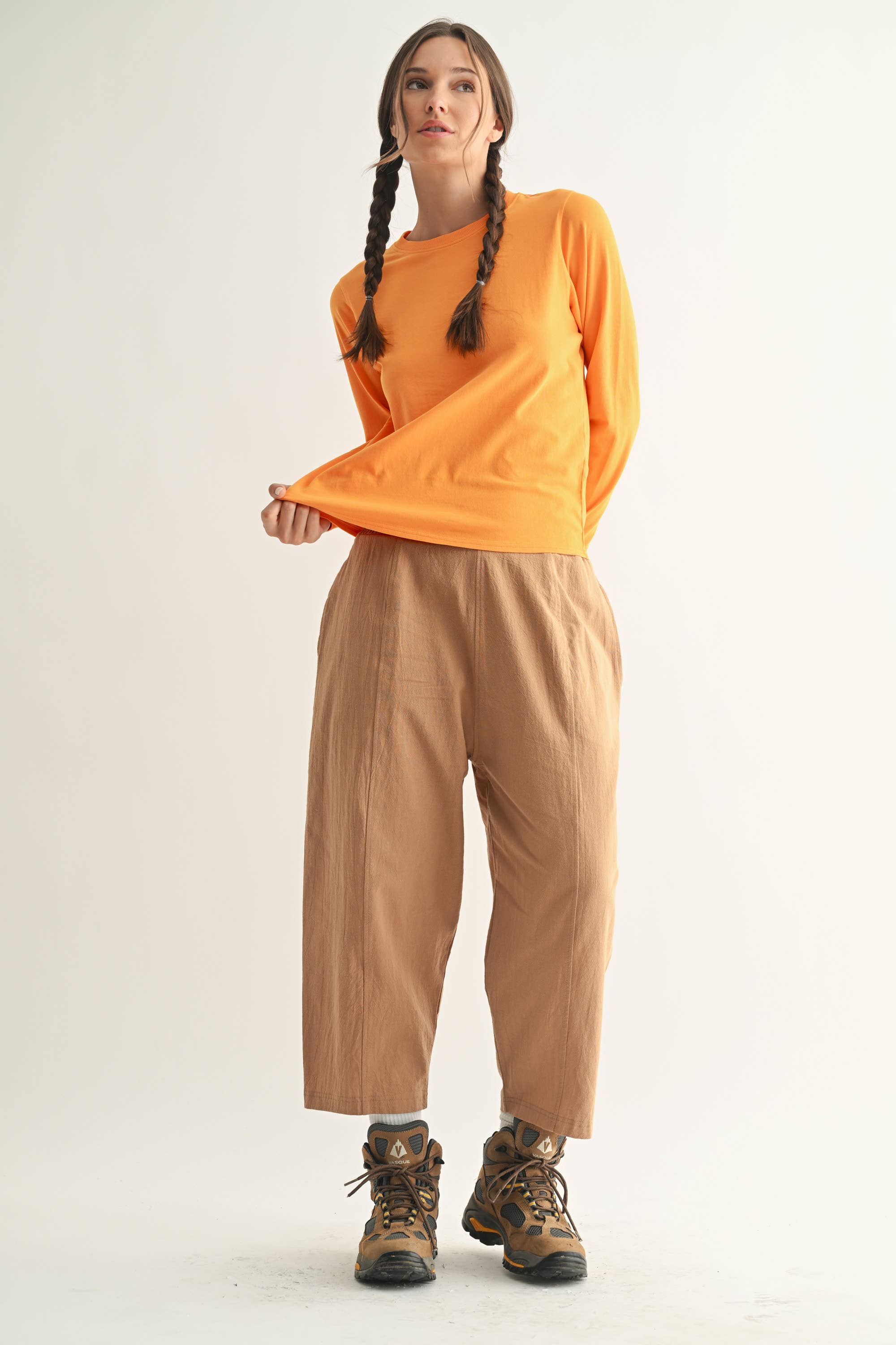 Mono B - Vendita all'ingrosso Maglietta - Donna - Maglia a Maniche Lunghe in Cotone Pima Stonewash a Taglio Ampio23